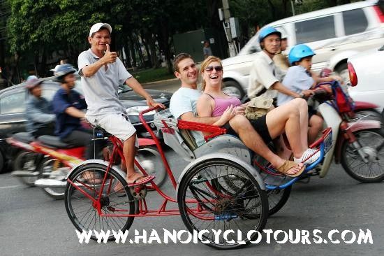 Cyclo ride in Hanoi Old Quarter